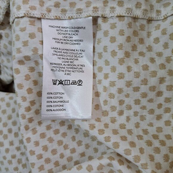 Anthropologie Somerset Maxi Dress in Polka Dot Puff Sleeve Cream Gold Prairie XL - Picture 7 of 8